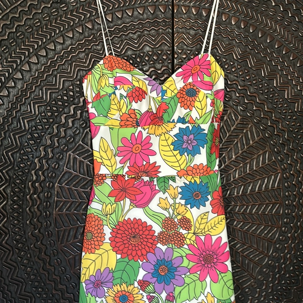 NEW Amanda Uprichard Eden high low strapless floral dress XS - Picture 5 of 7